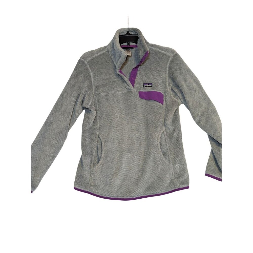 Patagonia Womens Re-Tool Snap-T Pullover Grey/Purple Size M STY25442